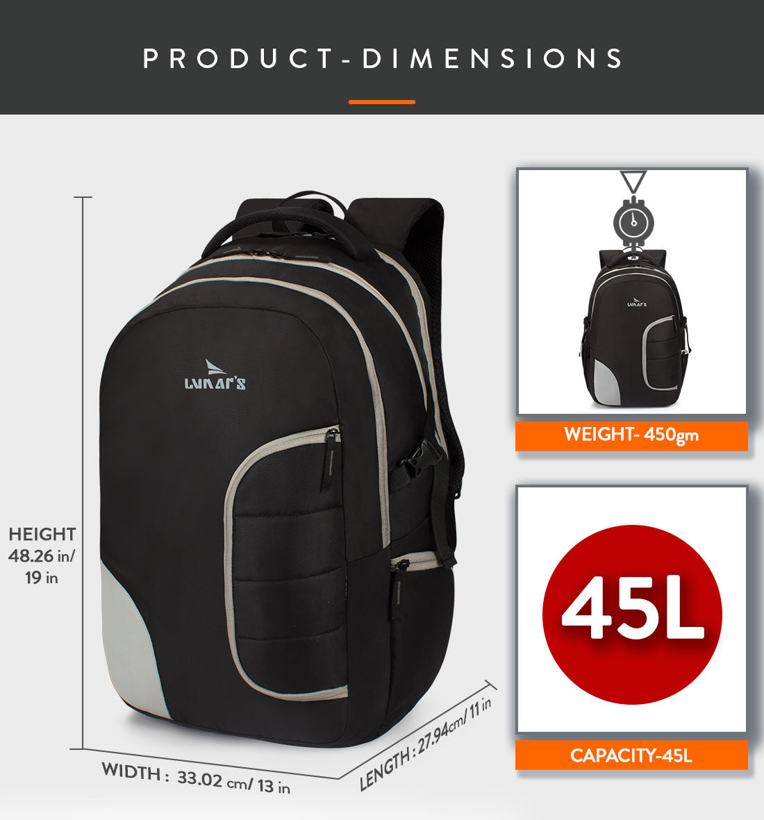 45 litre laptop backpack Louis High Quality 45L Laptop Backpack – Lunar's