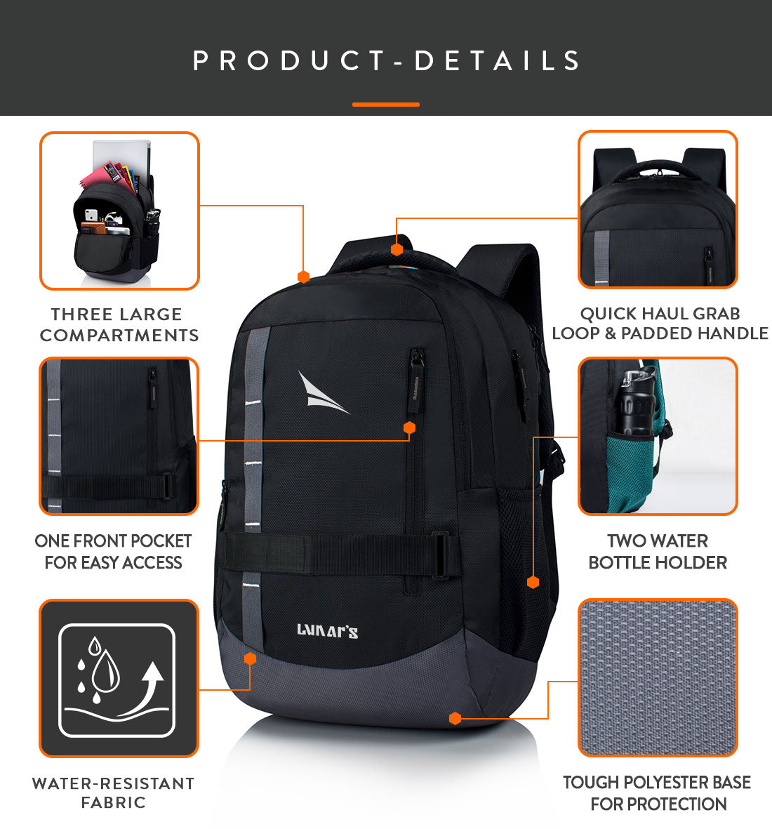 Bingo Large 48 L Laptop Backpack – Lunar's